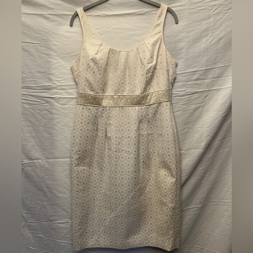 Boden ivory and gold dress, size 8L
